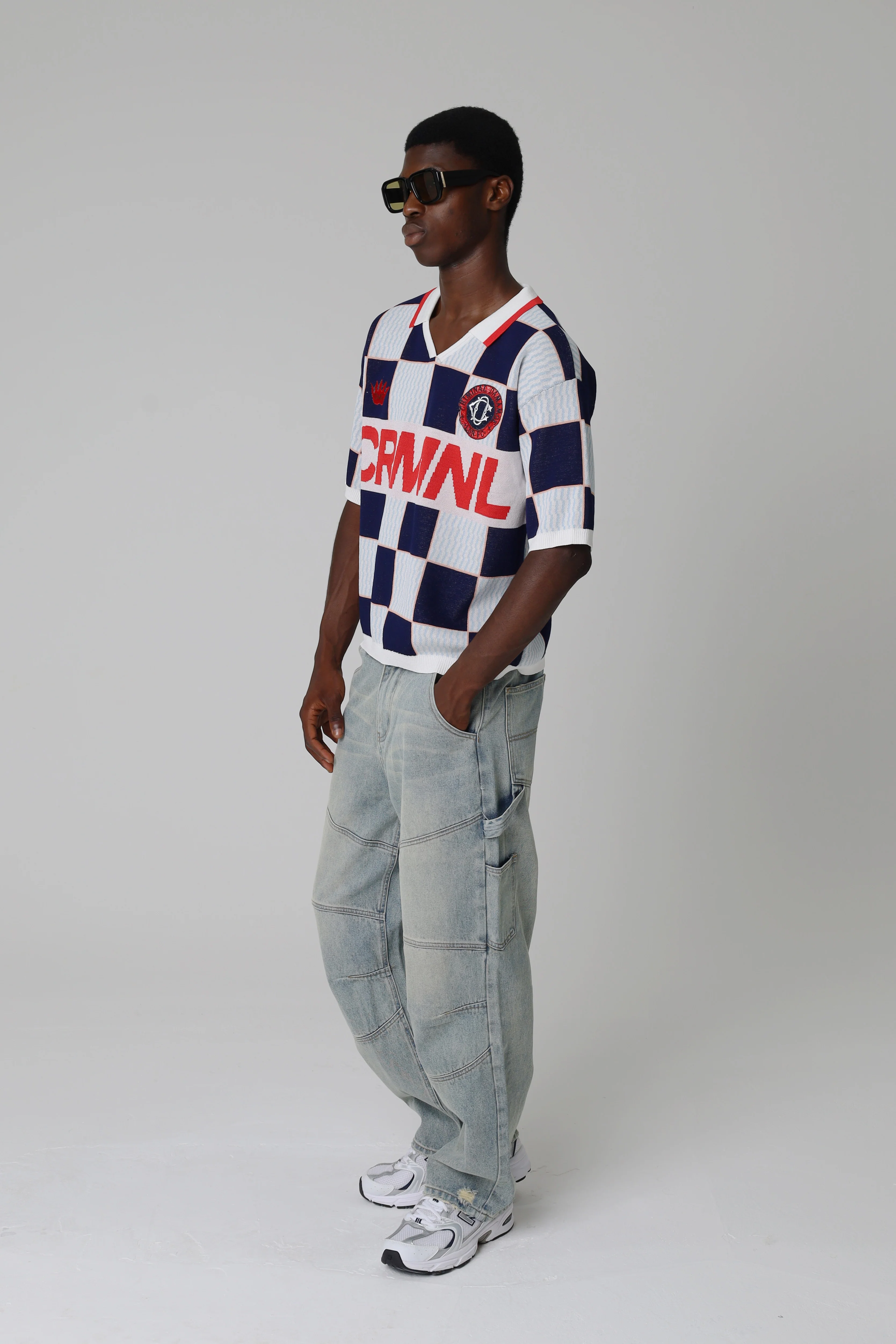 CHECKERBOARD  KNITTED FOOTBAL SHIRT - Image 4