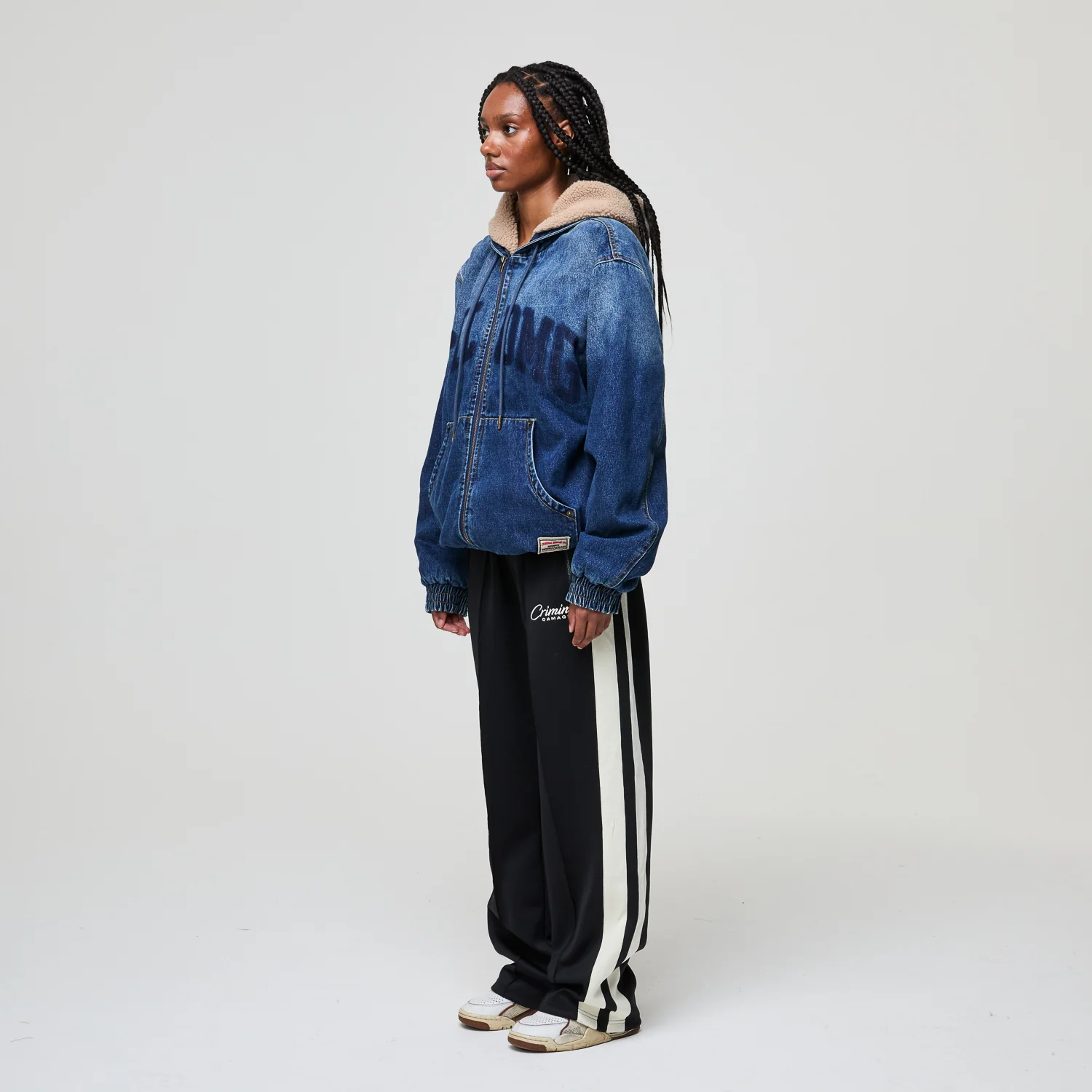 DAVIES DENIM SHERPA HOODED JACKET - Image 6