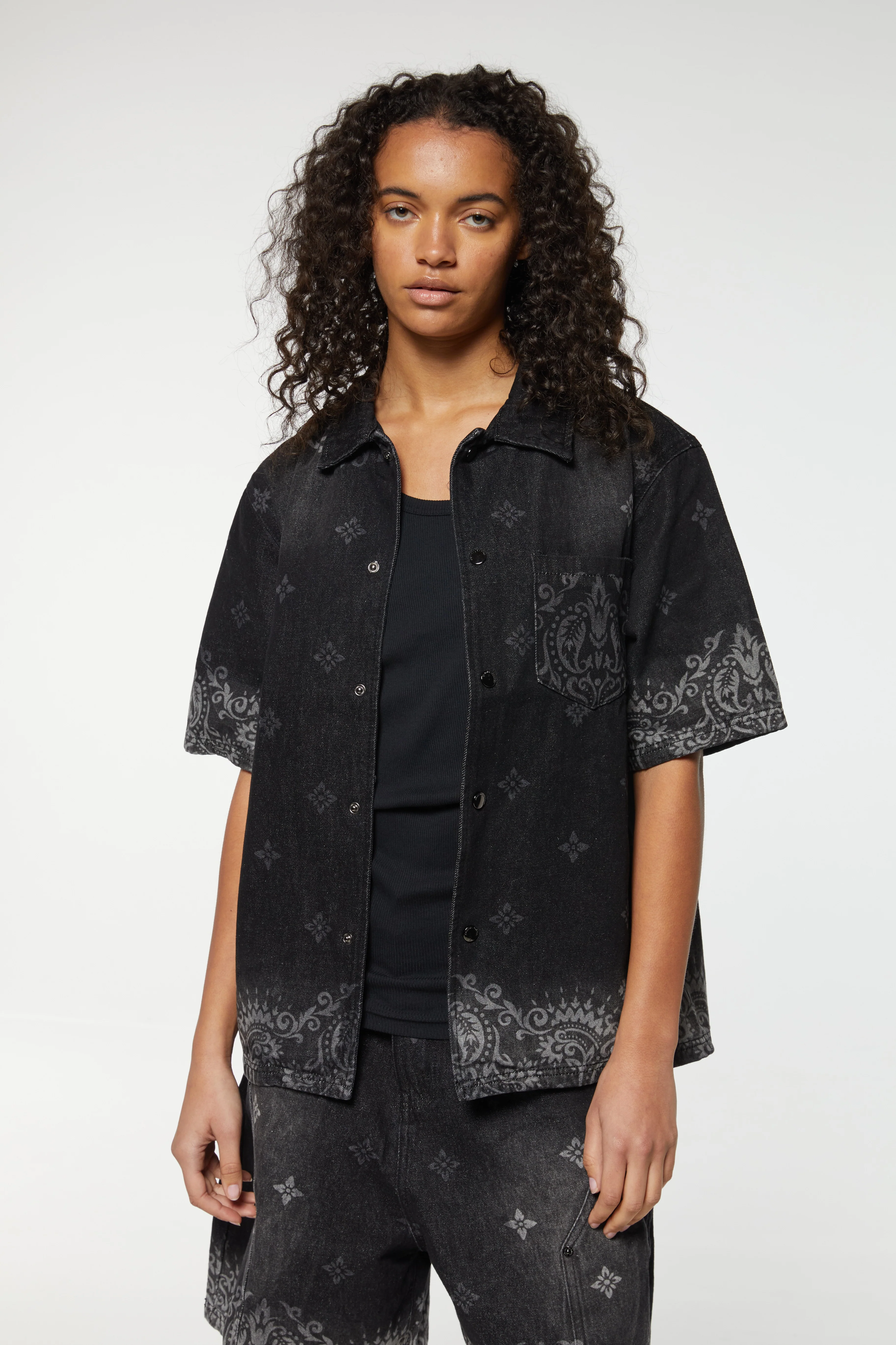 LASER PRINT DENIM SHIRT - Image 4