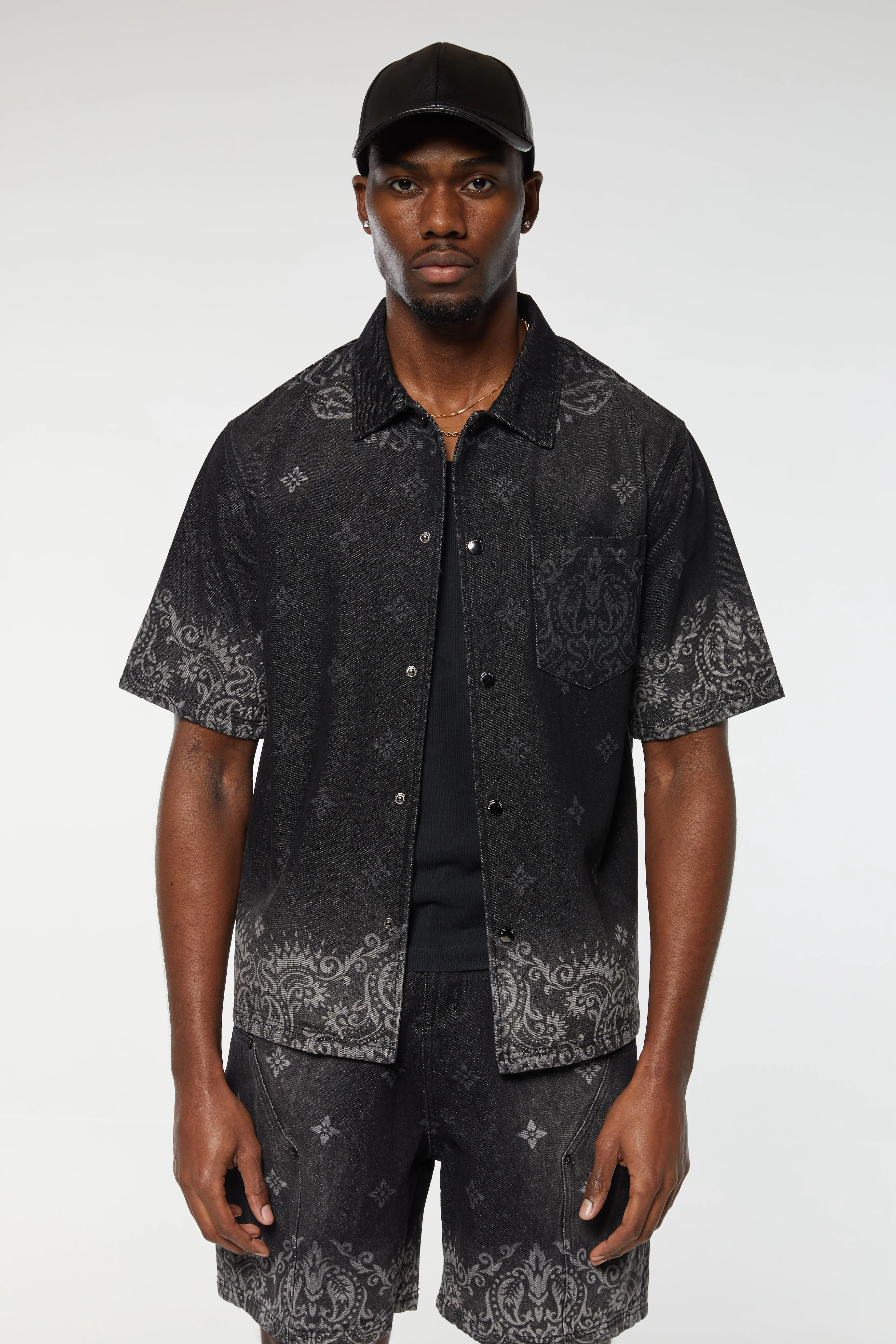 LASER PRINT DENIM SHIRT - Image 5