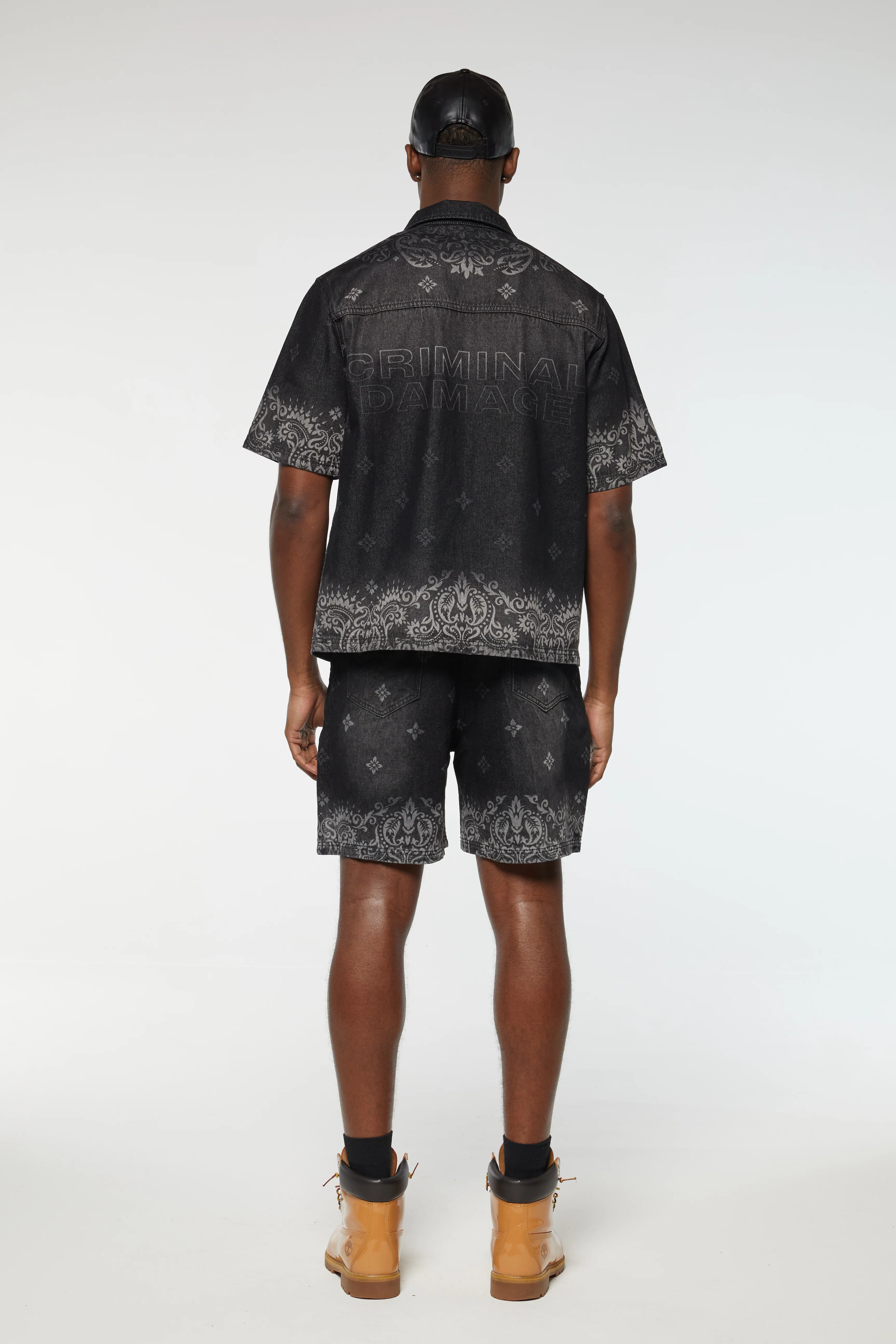 LASER PRINT DENIM SHORTS - Image 5
