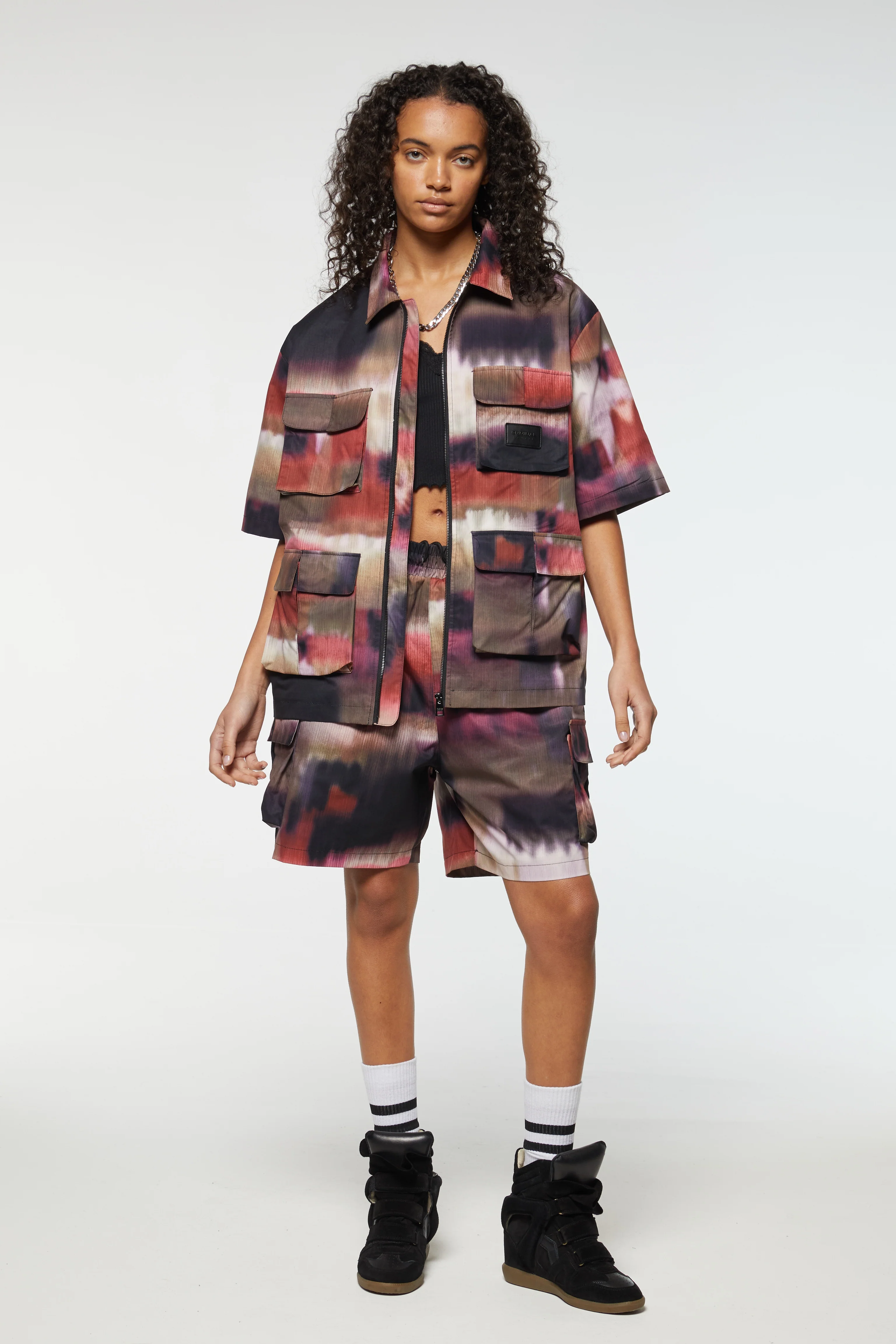 PHOTO PRINT  ZIP SHORTS - Image 5